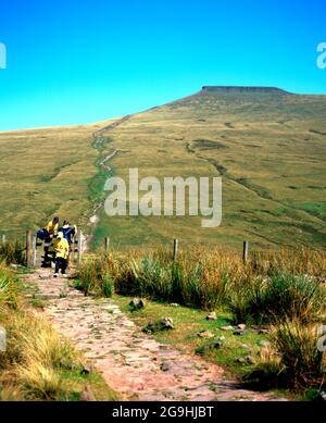 Sentiero che conduce al Corn Du, Brecon Beacons National Park, Powys, Galles. Foto Stock