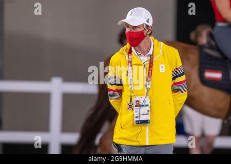 Il Coach Kai-Steffen Meier ha illustrato durante una sessione di allenamento i 'Giochi Olimpici di Tokyo 2020' a Tokyo, Giappone, lunedì 26 luglio 2021. Il 2020 S rimandato Foto Stock