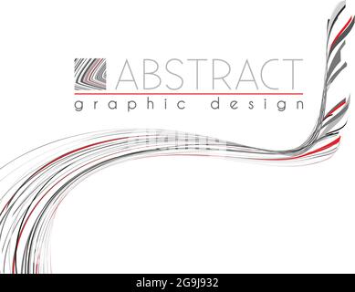 Idea. Modello astratto di pagina con strisce nere, rosse e grigie. Layout grafico vettoriale Illustrazione Vettoriale