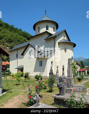 Monastero di Moraca fondato nel 1252 da Stefan Vukanovic, Montenegro Foto Stock