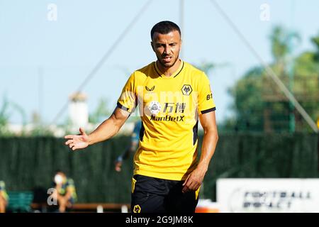 Marbella, Spagna. 26 luglio 2021. Romain Saiss visto durante la partita pre-stagionale tra UD Las Palmas e Wolverhampton Wanderers al Marbella Football Center.Punteggio finale: (UD Las Palmas 3-2 Wolverhampton Wanderers) (Foto di Francis Gonzalez/SOPA Images/Sipa USA) Credit: Sipa USA/Alamy Live News Foto Stock