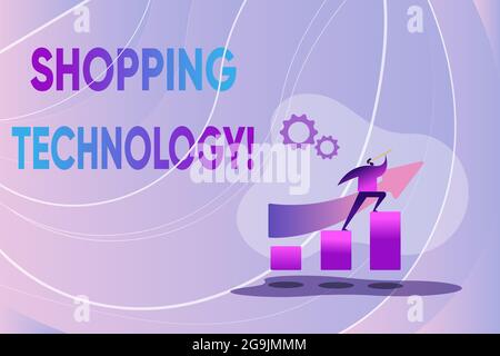 Visualizzazione concettuale tecnologia di acquisto. Panoramica aziendale innovazioni avanzate nel trading e nell'automazione dei processi immagine colorata visualizzazione dei progressi Foto Stock