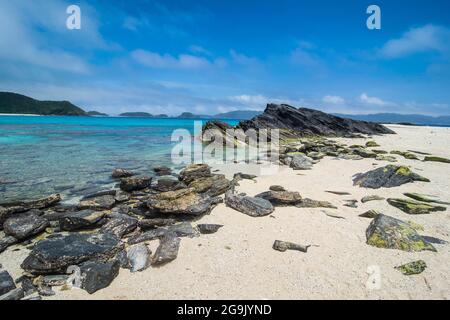 Spiaggia di Furuzamami, isola di Zamami, isole Kerama, Okinawa, Giappone Foto Stock