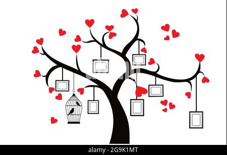 Decorazioni a parete ad albero per camere da letto con decorazione principale Illustrazione Vettoriale