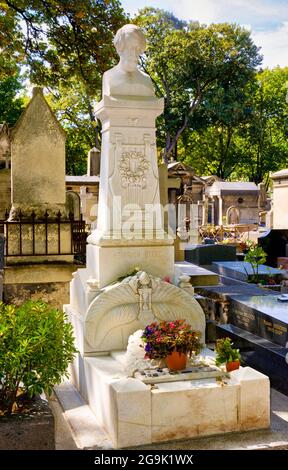 Tomba di Heinrich Heine, Cimetiere de Montmartre, Cimitero, Parigi, Francia Foto Stock