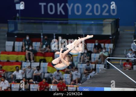 SERBIN Oleh, SEREDA Oleksii (UKR), 26 luglio 2021. Immersioni - da uomo sincronizzato 10 m Platform Final al Tokyo Aquatics Center di Tokyo, Giappone. Credit: Akihiro Sugimoto/AFLO SPORT/Alamy Live News Foto Stock