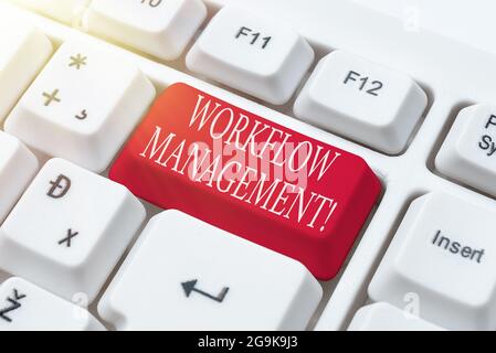 Didascalia concettuale Gestione del flusso di lavoro. Idea di business l'esecuzione e l'automazione dei processi di business che correggono i problemi di Internet concetto, l'invio Foto Stock