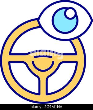 Icona colore RGB giallo per revisione EV. Illustrazione Vettoriale