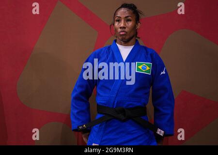 Tokyo, Giappone. 27 luglio 2021. TOKYO, GIAPPONE - LUGLIO 27: Ketleyn Quadros del Brasile in competizione con le Donne -63 kg Concorsi di repetechage durante i Giochi Olimpici di Tokyo 2020 al Nippon Budokan il 27 Luglio 2021 a Tokyo, Giappone (Foto di Yannick Verhoeven/Orange Pictures) NOCNSF Credit: Orange Pics BV/Alamy Live News Foto Stock