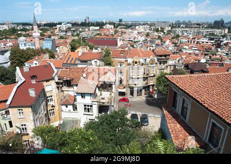 Vista aerea del centro di Plovdiv, Bulgaria Foto Stock