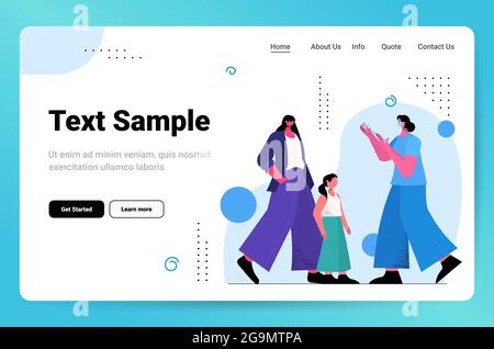 medico femminile in maschera vaccinante madre con pazienti di figlia lotta contro lo sviluppo del vaccino del coronavirus Illustrazione Vettoriale