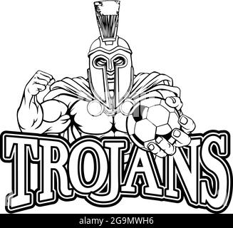 Trojan Spartan calcio Mascotte sportive Illustrazione Vettoriale