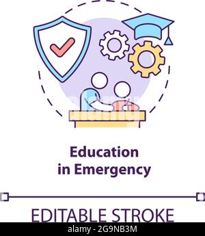 Icona del concetto di educazione in caso di emergenza Illustrazione Vettoriale