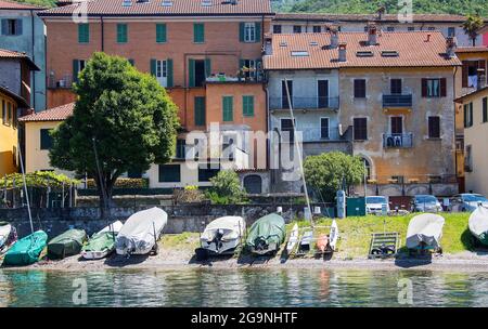 Località Abbadia Lariana, Lago di Como, Lombardia, Italia, Europa Foto Stock