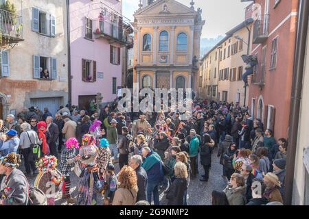 Carnevale di Schignano, Lago di Como, Lombardia, italia, Europa Foto Stock