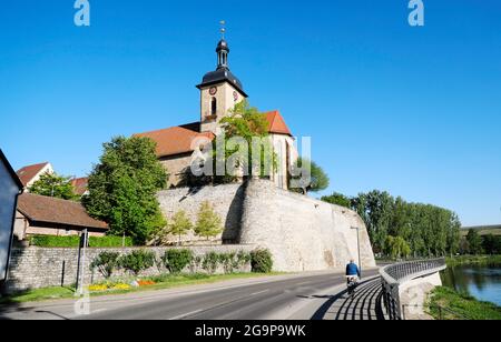A Lauffen am Neckar, vicino a Heilbronn, Germania, Europa. Foto Stock