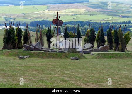 Le collisioni cosmiche sono presenti a Crawick Multiverse, B740, Sanquar, Dumfries e Galloway, Scozia, Regno Unito Foto Stock