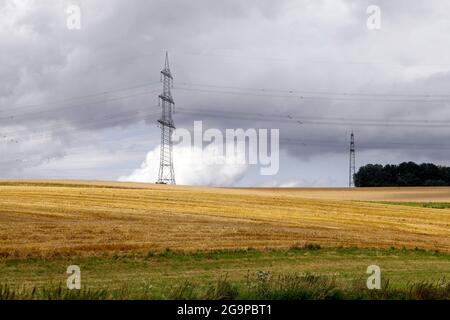 Abgeerntetes Getreidefeld Foto Stock