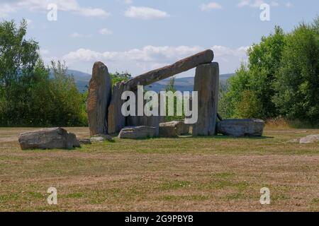 Comet collisioni pietra struttura a Crawwick Multiverse, B740, Sanquar, Dumfries e Galloway, Scozia, Regno Unito Foto Stock