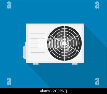 Icona vettore AC. Icona di raffreddamento del logo della parete della temperatura separata del condizionatore d'aria Illustrazione Vettoriale