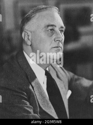 WASHINGTON DC, USA - circa 1941 - Ritratto del presidente degli Stati Uniti Franklin D Roosevelt in tempo di guerra - Foto: Geopix Foto Stock