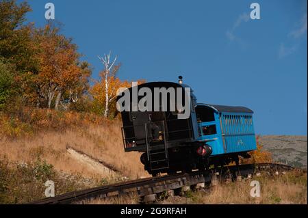 COG Railroad, Mount Washington Cog Railway, Mount Washington, New Hampshire, USA Foto Stock