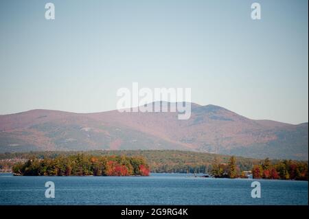 Vista sul lago Winnepesaukee da M/S Mount Washington, New Hampshire, USA Foto Stock