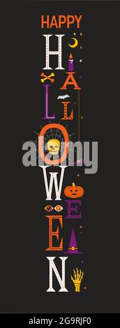 Felice Halloween lettere fantasia Illustrazione Vettoriale
