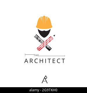 Modello vettoriale simbolo architetto per attività di proprietà e architettura o per qualsiasi altro scopo Illustrazione Vettoriale