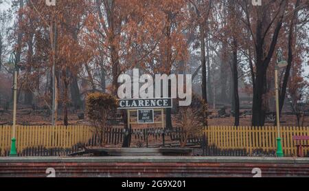 2019/ 20 NSW Bushfires - Clarence, Blue Mountains NSW Australia Foto Stock