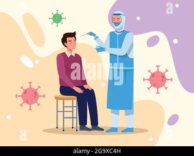 Medico che fa test medico Illustrazione Vettoriale