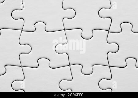 Sfondo bianco vuoto o bianco puzzle. Primo piano della vista macro. Foto Stock