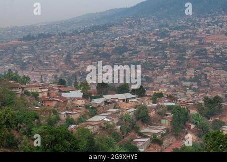 Kigali colline panoramiche in Ruanda Foto Stock