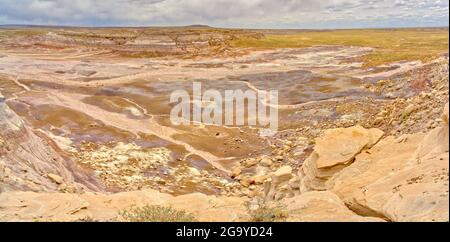 Billings Gap vista dal Blue Mesa, Petrifified Forest National Park, Arizona, Stati Uniti Foto Stock