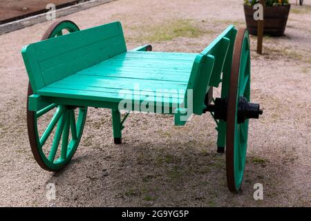 Carrello a mano piattaforma a Boat of Garten Stazione ferroviaria Speyside ferrovia a vapore. Scozia Regno Unito Foto Stock