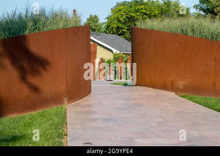 Voice of Freedom Park. Legge sull'abolizione della schiavitù del 1834, monumento. Foto Stock