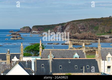 Findochty villaggio e costa, Moray, Scozia Foto Stock