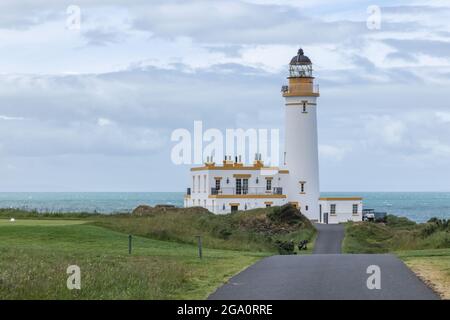 Faro di Turnberry presso l'hotel Trump Turnberry e campo da golf nel South Ayrshire, Scozia, Regno Unito. Ora rinnovato e trasformato in un caffè / ristorante. Foto Stock