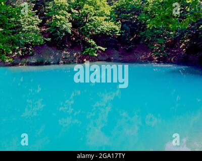 Lago Blu a Baia Sprie (contea di Maramures), Romania Foto Stock