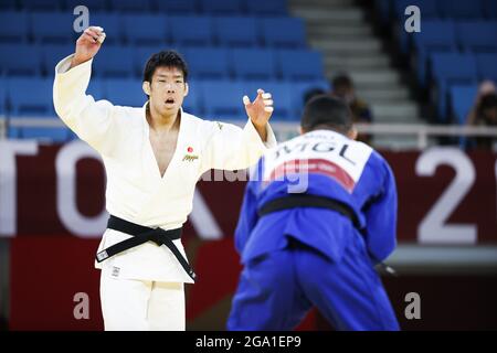 Tokyo, Giappone. 27 luglio 2021. Takanori NAGASE (JPN) contro MOLLAEI Saeid (MGL) durante i Giochi Olimpici Tokyo 2020, finale di JUDO Men -81 kg il 27 luglio 2021 a Nippon Budokan a Tokyo, Giappone - Photo Photo Photo Kishimoto/DPPI/LiveMedia Credit: Independent Photo Agency/Alamy Live News Foto Stock