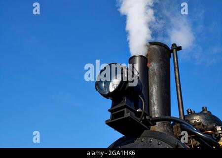 Härtsfeld Heritage Railway: Imbuto di motore a vapore WN12 presso la stazione ferroviaria di Neresheim, distretto di Ostalb, Baden-Württemberg, Germania Foto Stock