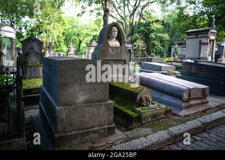 Il cimitero di Pere Lachaise è il più grande cimitero di Parigi, in Francia. Foto Stock