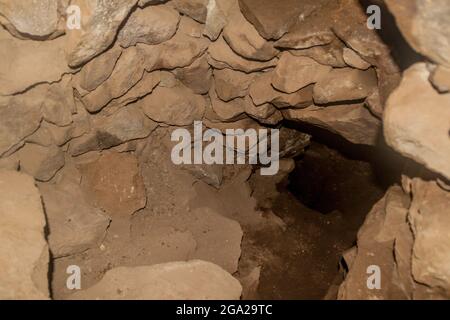 Resti di una vecchia miniera nella città Pueblo Fantasma, Bolivia sudoccidentale Foto Stock