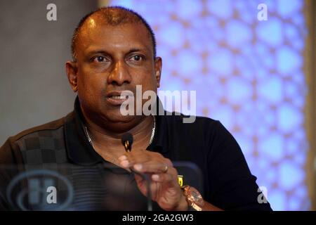 Aravinda De Silva, ex capitano di cricket dello Sri Lanka e vincitore della Coppa del mondo 1996. Colombo, Sri Lanka. Foto Stock