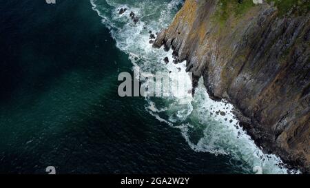Vista aerea della costa dell'Oregon vicino a Cannon Beach Foto Stock