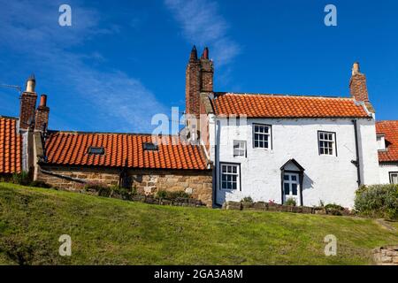 Cottage a Robin Hood's Bay, North Yorkshire, Inghilterra, Regno Unito Foto Stock