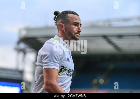 Blackburn, Regno Unito. 28 luglio 2021. Jack Harrison n° 22 di Leeds United durante il gioco a Blackburn, Regno Unito il 28/7/2021. (Foto di Mark Cosgrove/News Images/Sipa USA) Credit: Sipa USA/Alamy Live News Foto Stock