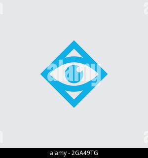Modello vettoriale con simbolo del design del logo dell'occhio Illustrazione Vettoriale