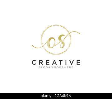 Logo OS Femminile monogramma di bellezza e design elegante logo, logo di scrittura a mano di firma iniziale, matrimonio, moda, floreale e botanico con creativo Illustrazione Vettoriale