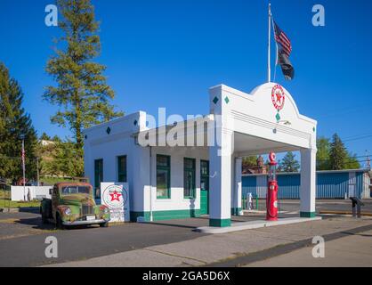 Stazione centrale di servizio a Rosalia, Washington Foto Stock